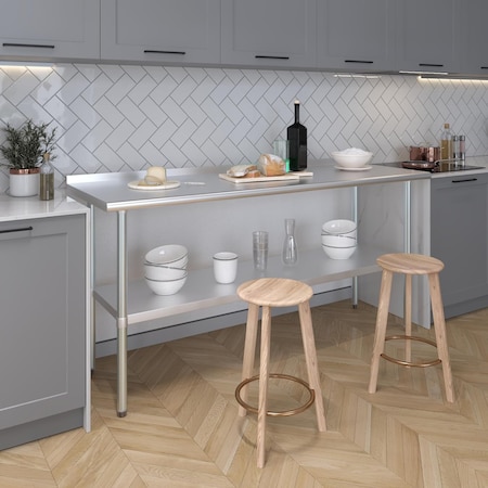 Amgood 24 in. x 72 in. Stainless Steel Work Table with 1.5 in. Backsplash WT-2472-BS-Z